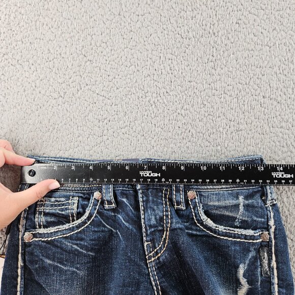 Silver Jeans Aiko Capri Womens 24 Distressed Denim Defined Curve New With Tags - Picture 8 of 16